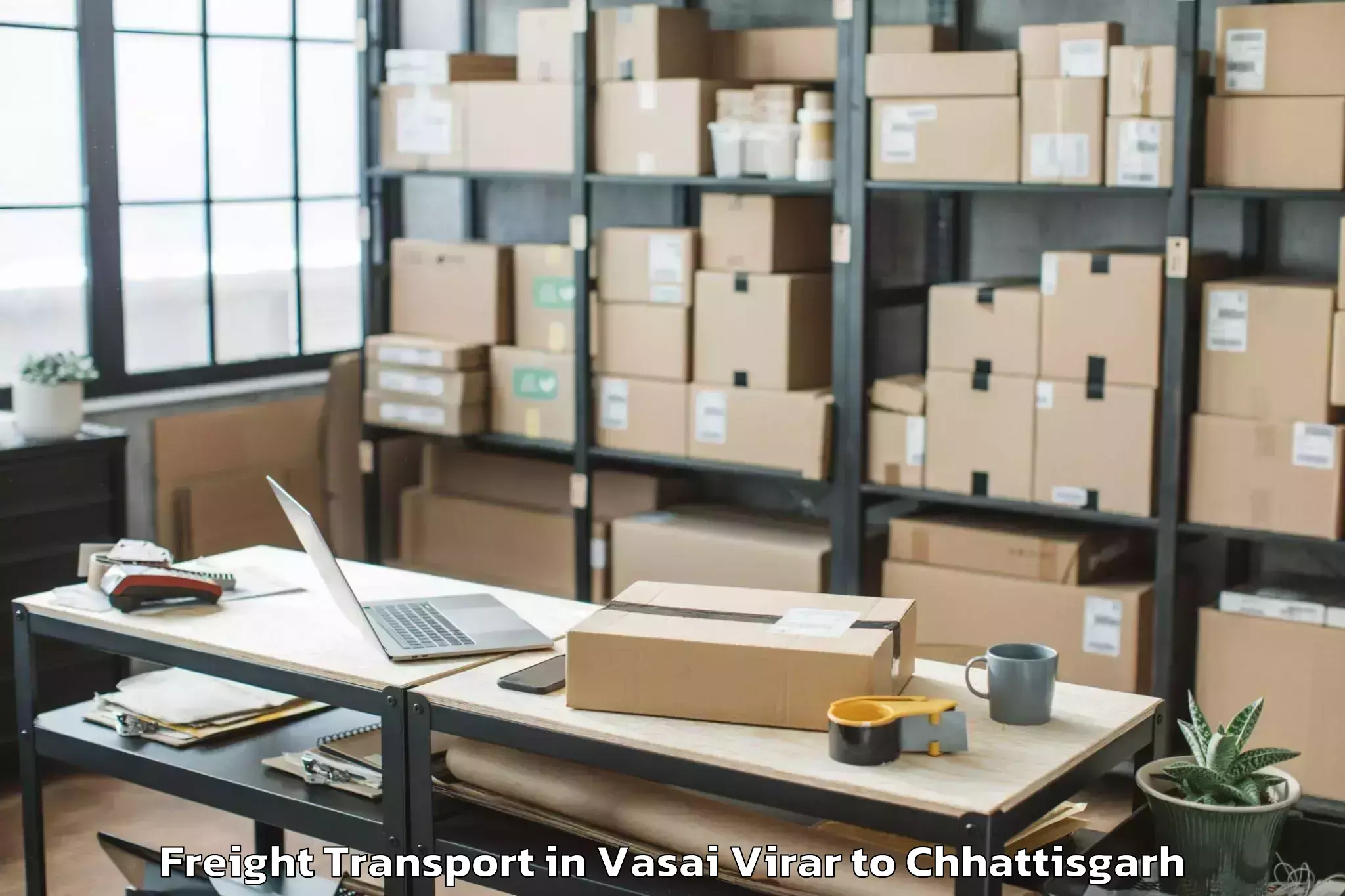 Reliable Vasai Virar to Kalinga University Raipur Freight Transport